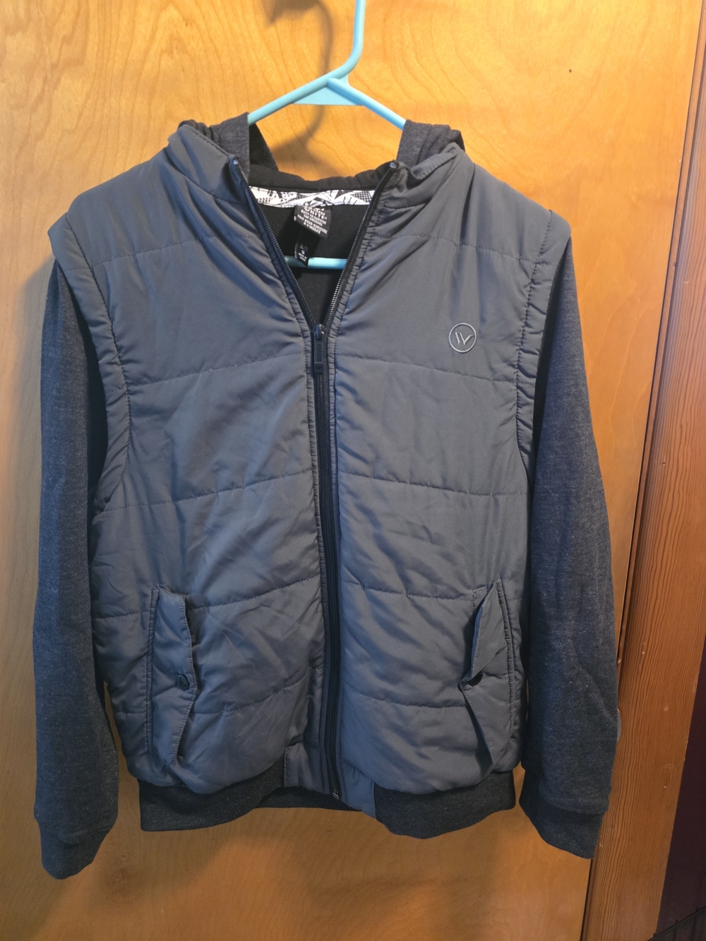 3/$15 Lightweight Hooded Puffer Jacket - Charcoal Gray
